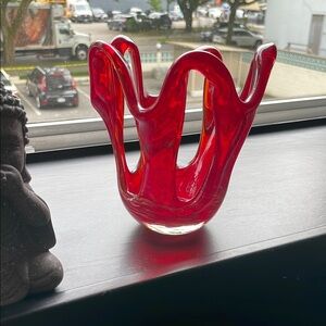 Gold Swirl Red Sculpture